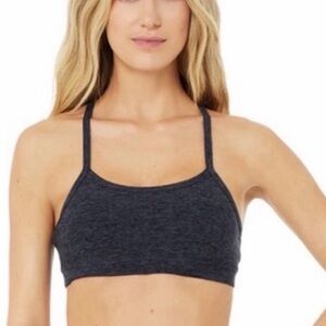 ALOsoft gratitude sports bra in Charcoal